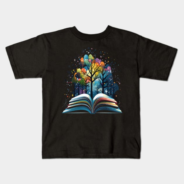 Winter And Book Kids T-Shirt by JH Mart
